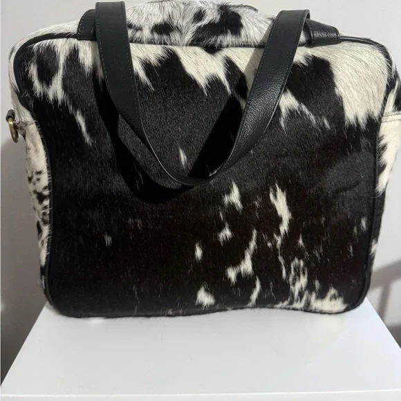 Cow fur hair calf leather satchel Brand New - Picture 7 of 12